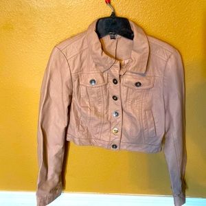 Rue 21, size M, faux leather button up jacket - Dusty Rose